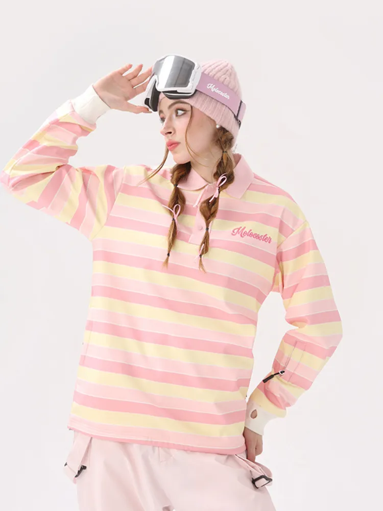 Molocoster Pink Striped Ski Pullover - Women's