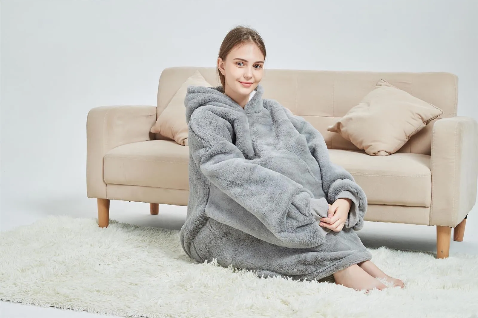 My Snuggy - Adult Grey Hoodie Blanket