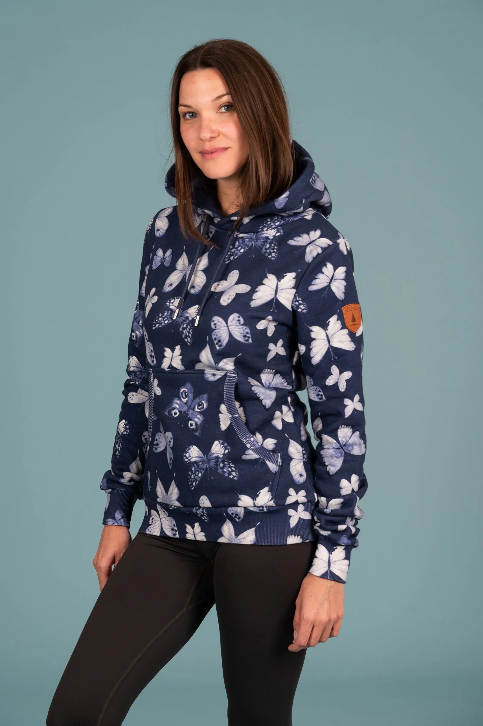 Namya Butterfly Print Hoodie Indigo