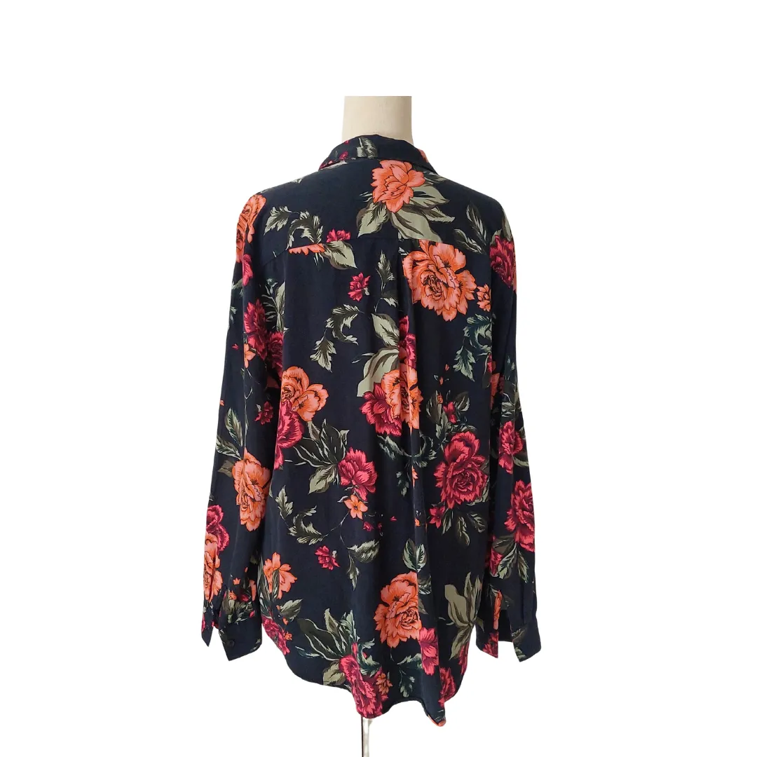 ONLY Black Floral Printed Collared Shirt | pre loved |