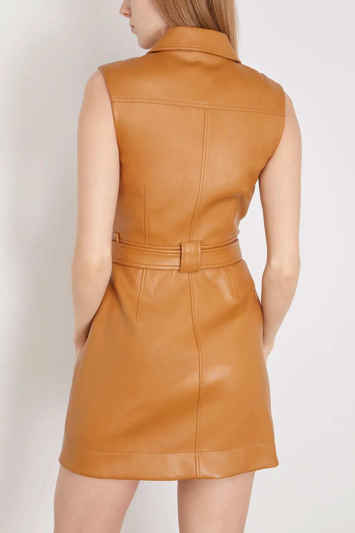 Pax Sleeveless Belted Mini Dress in Hickory