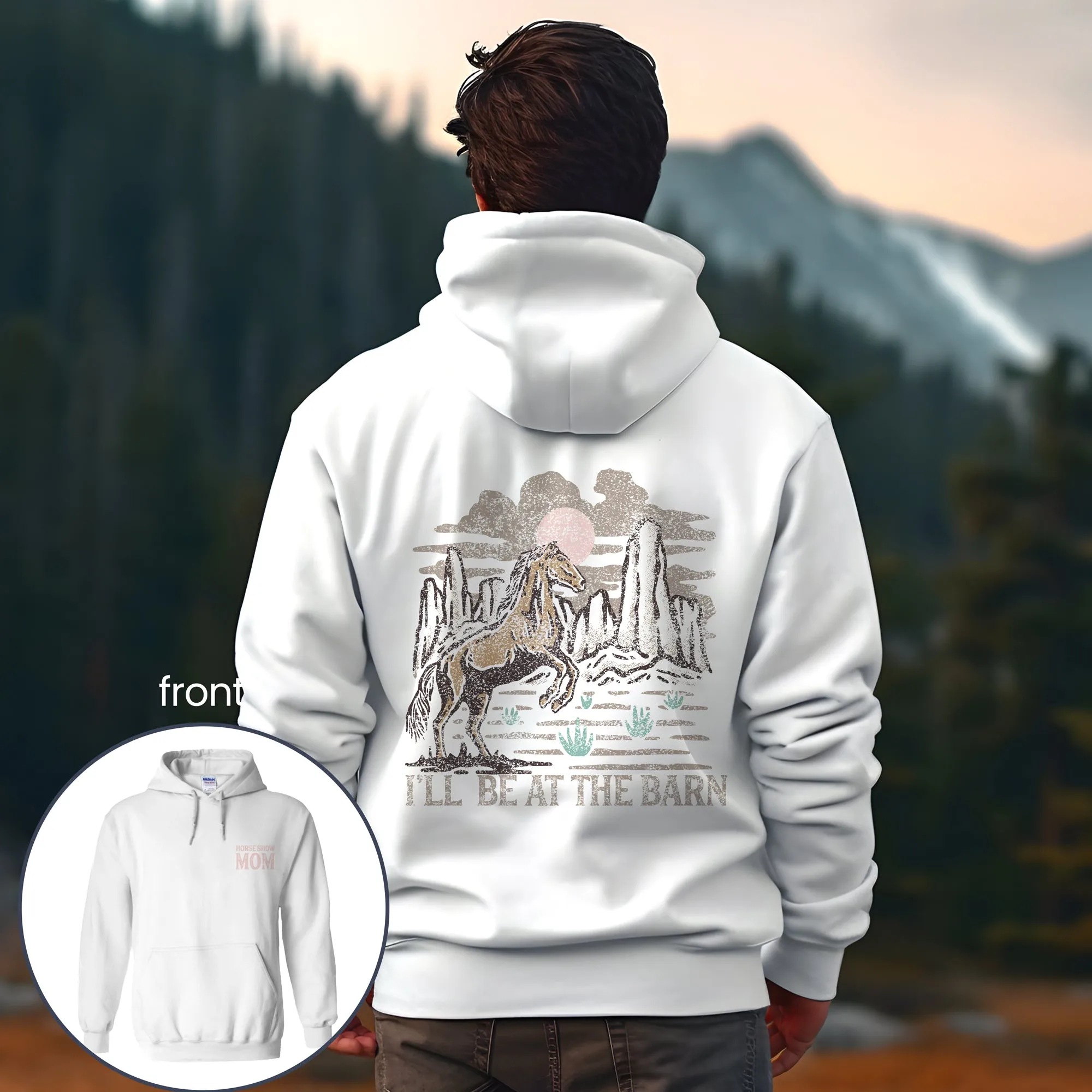 PERSONALIZED I'LL BE AT THE BARN - HOODIE SWEATSHIRT