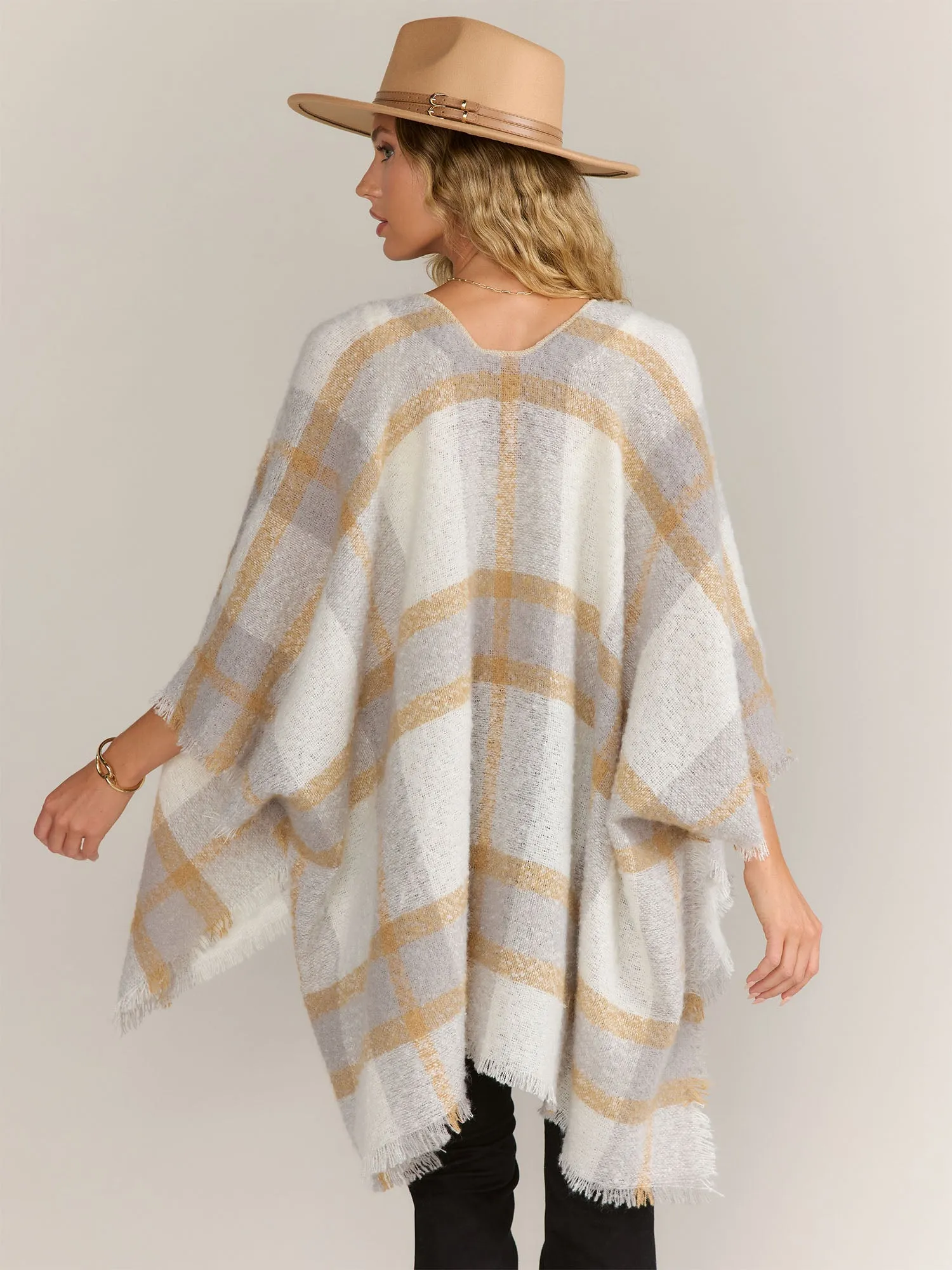 Plaid Print Ruana