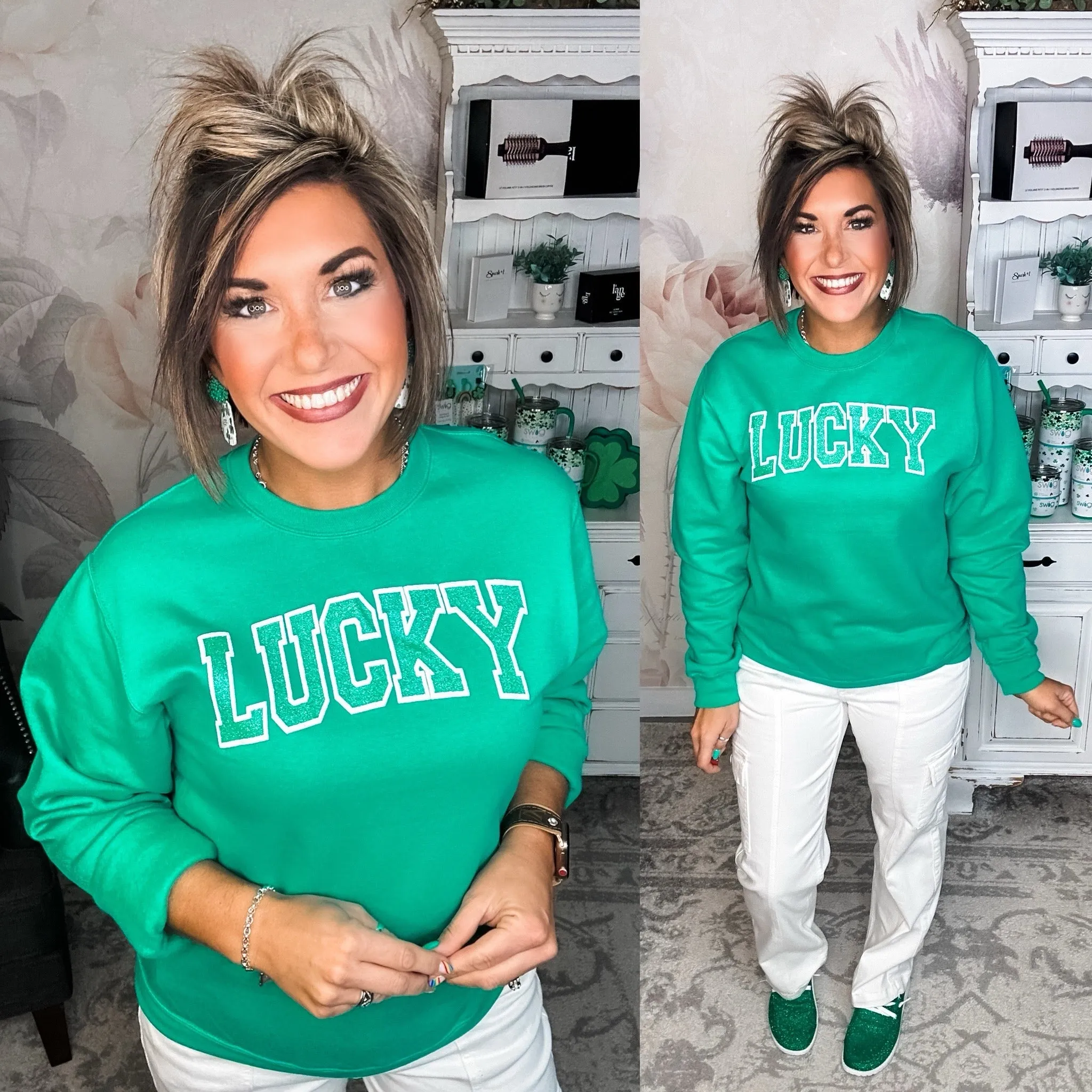 Pot o'Lucky Glitter Puff Sweatshirt