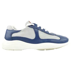 Prada Sport Blue Leather and Mesh Sneakers - 37.5