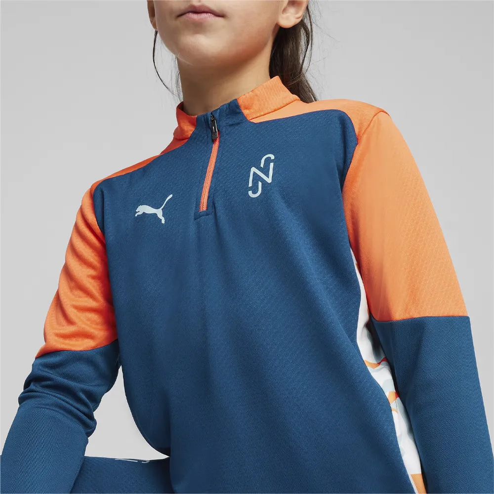 Puma Neymar Jr. Youth Creativity 1/4 Zip Top (Grey/Orange)