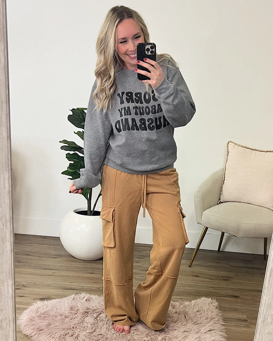 Sorry About My Husband Gray Sweatshirt