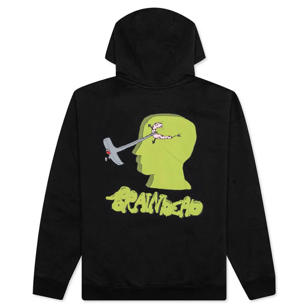 Stoned Head Zip Hooded Sweatshirt - Black