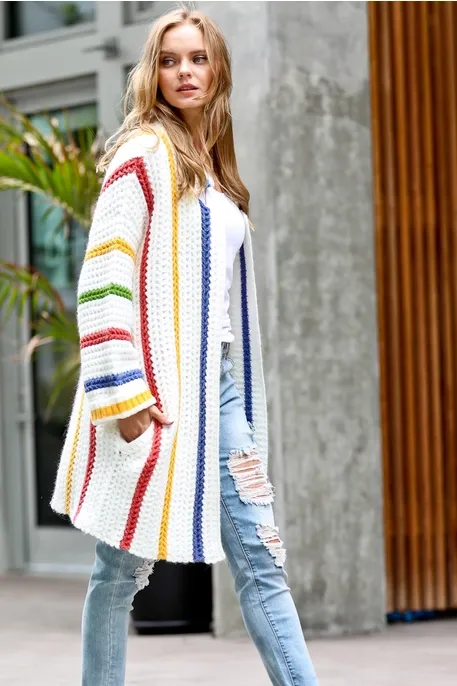 Stripe Chunky Cardigan