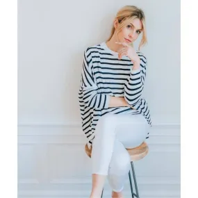 Striped Oversized Crewneck Sweater