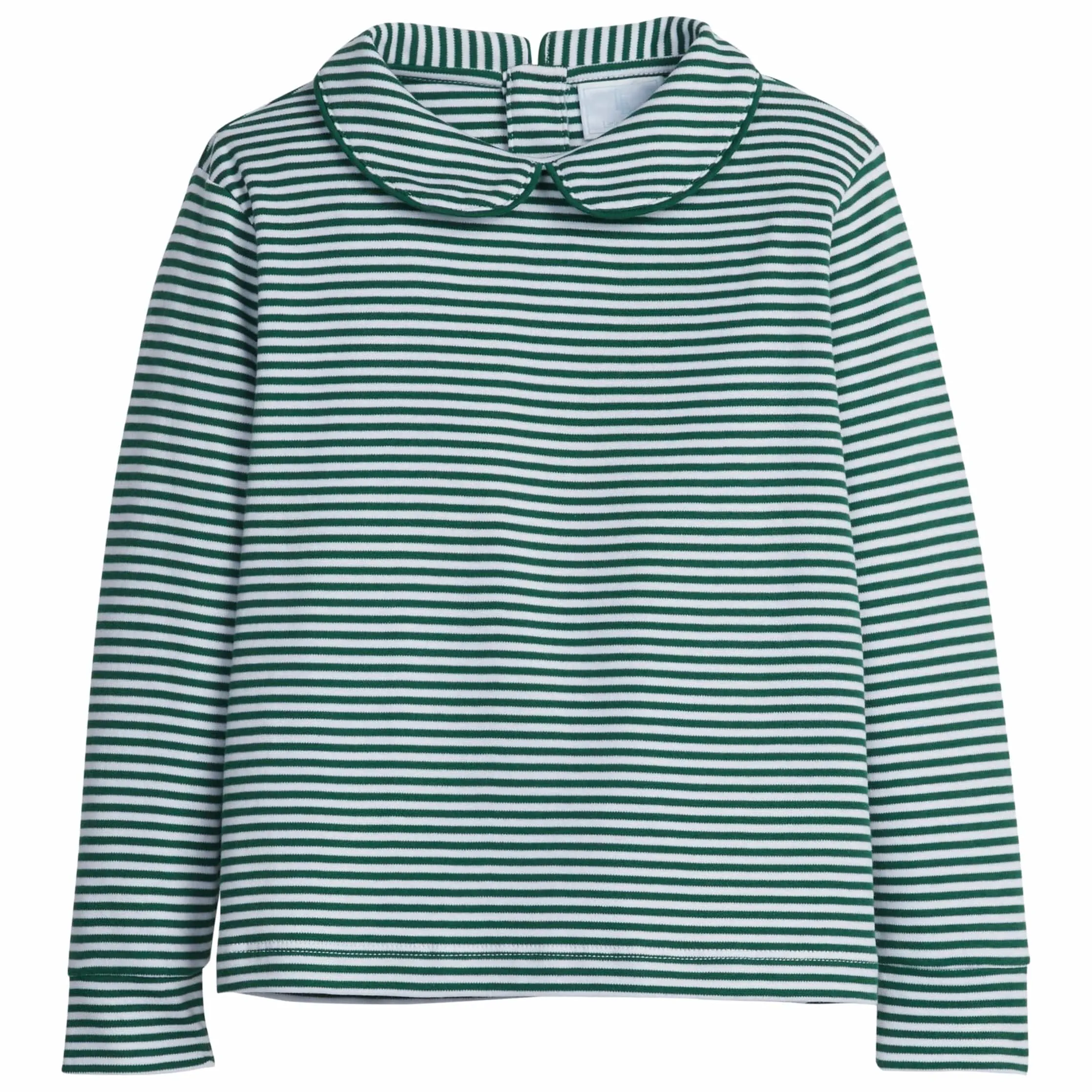 Striped Peter Pan Shirt - Hunter Green