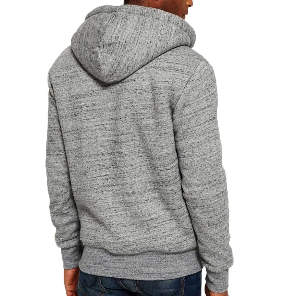 Superdry Orange Label Zip up Hoodie- Flint Grey Grit