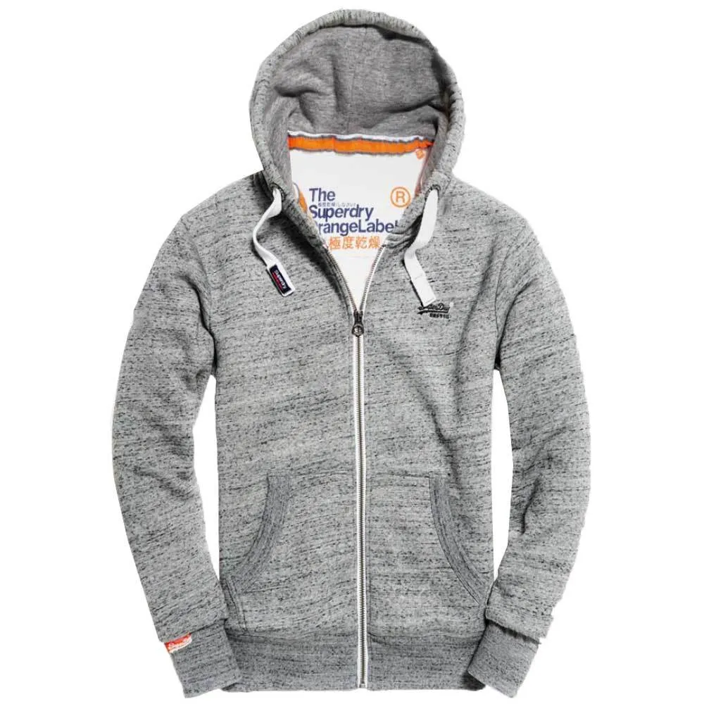 Superdry Orange Label Zip up Hoodie- Flint Grey Grit