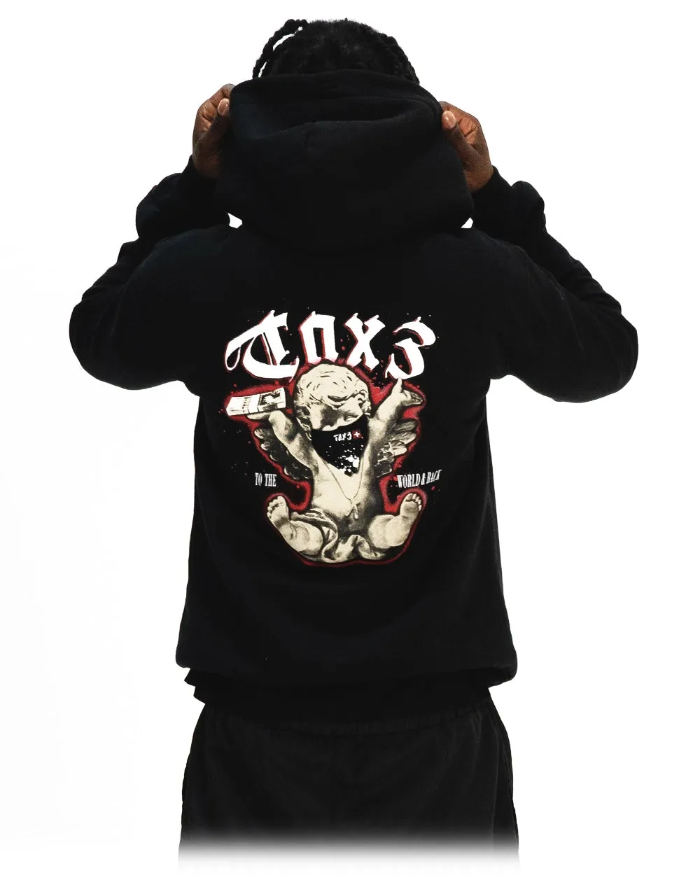 TAX3 BABY HOODIE - BLACK/RED