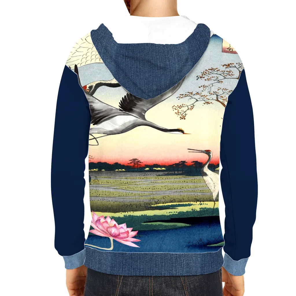 Two Cranes Pullover Hoodies