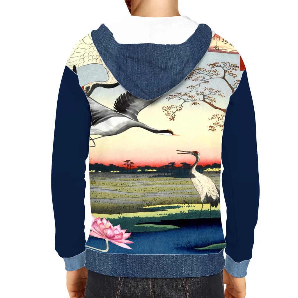 Two Cranes Pullover Hoodies