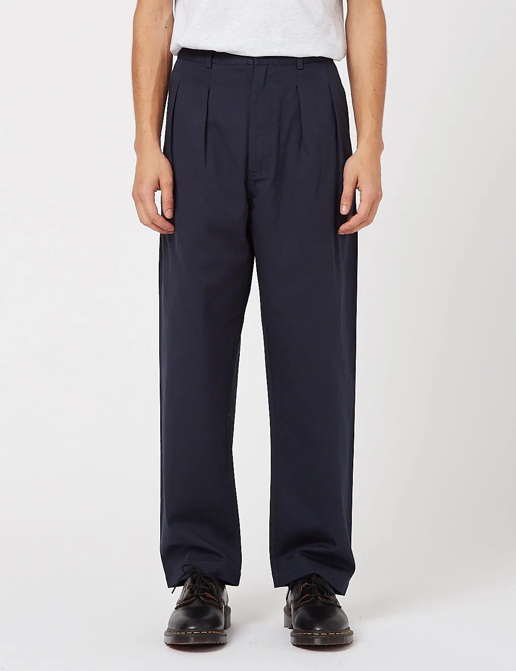 Universal Works Double Pleat Twill Pant - Navy Blue