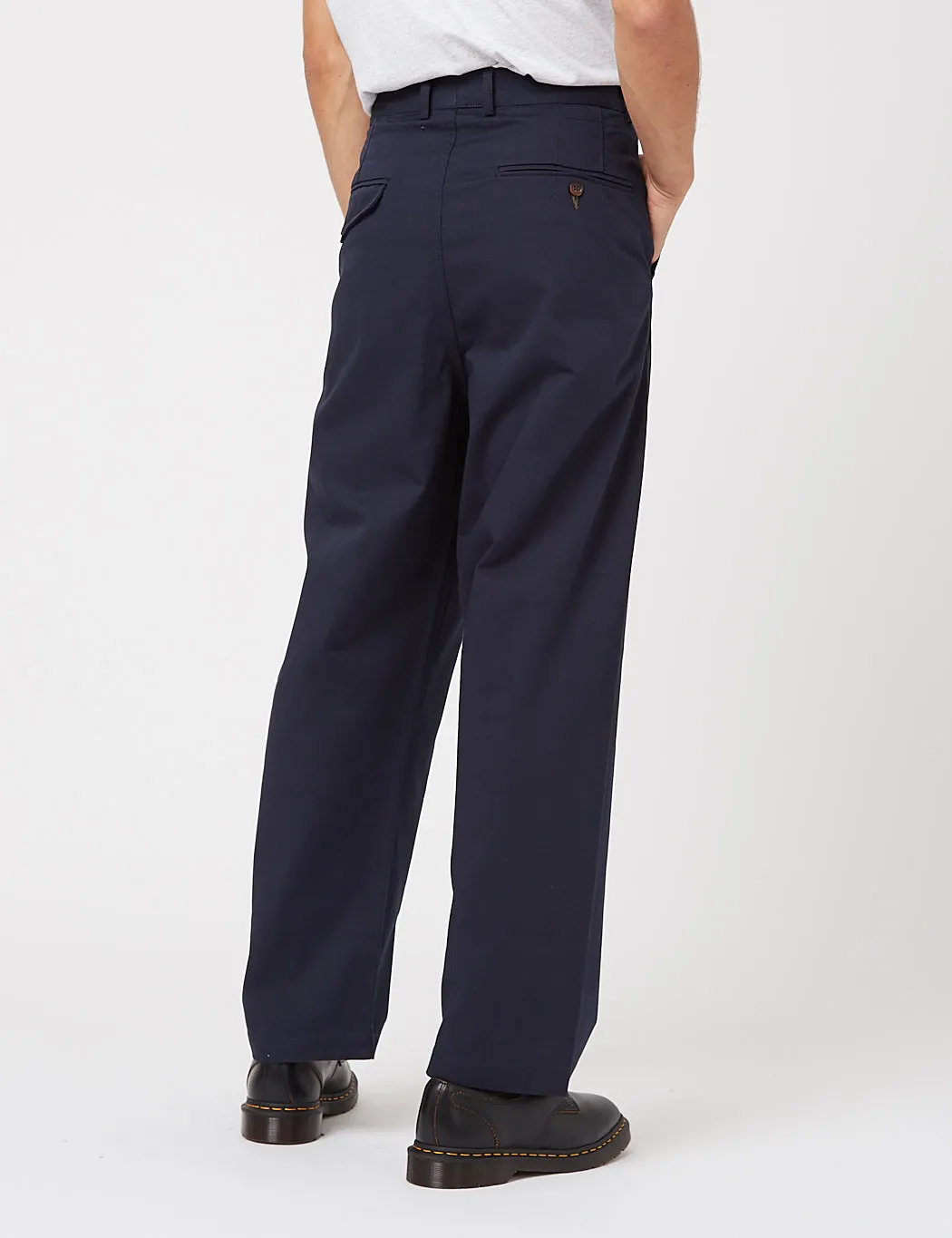 Universal Works Double Pleat Twill Pant - Navy Blue