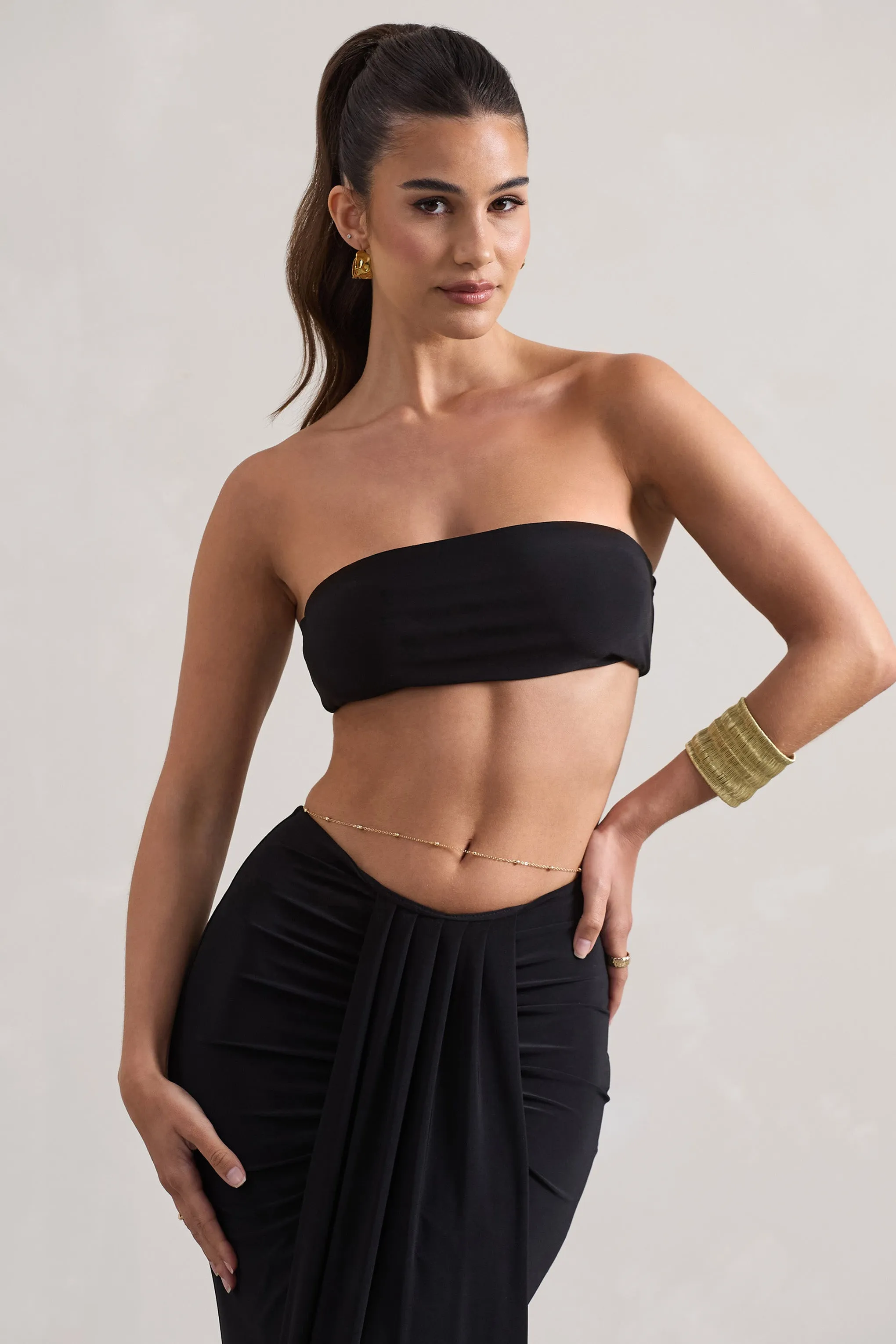 Vada | Black Bandeau Crop Top