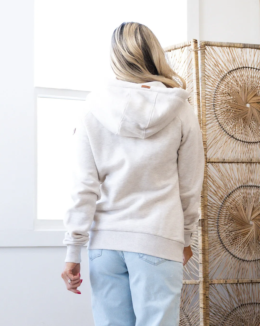 Wanakome Hera Full Zip Hoodie - Heather Oatmeal