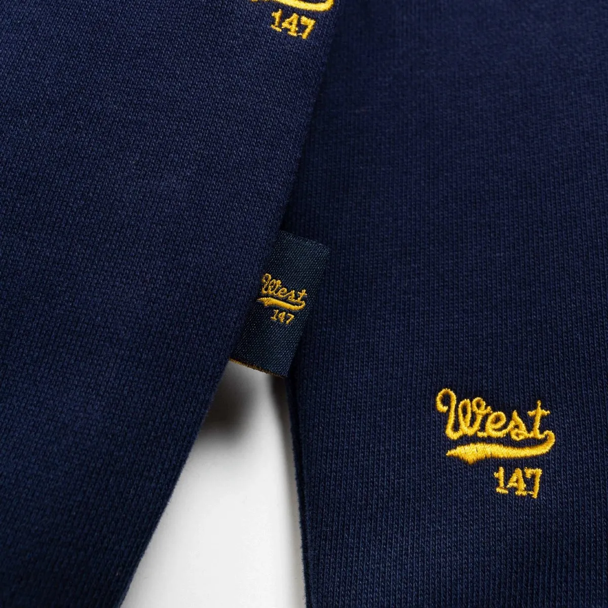 West NYC All Over Embroidery Hoodie Navy/Gold