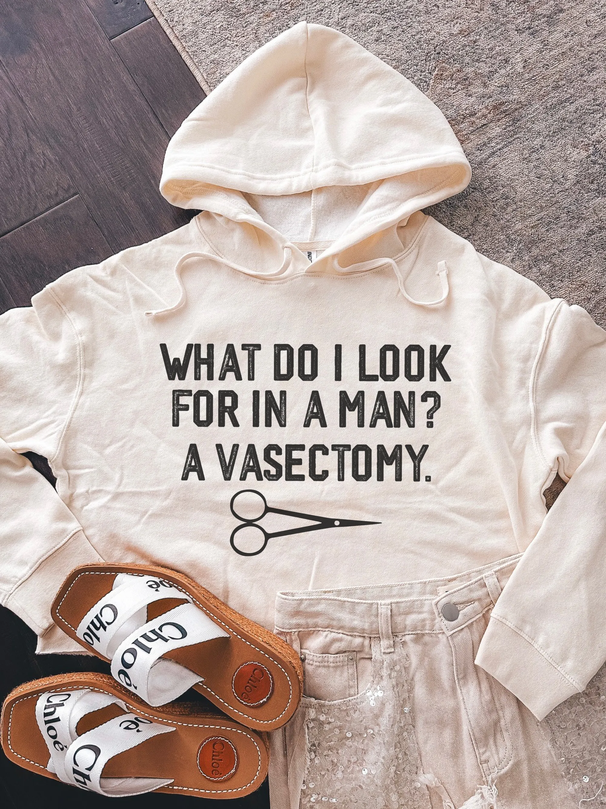 What Do I Look For In A Man? A Vasectomy. Cropped Hoodie