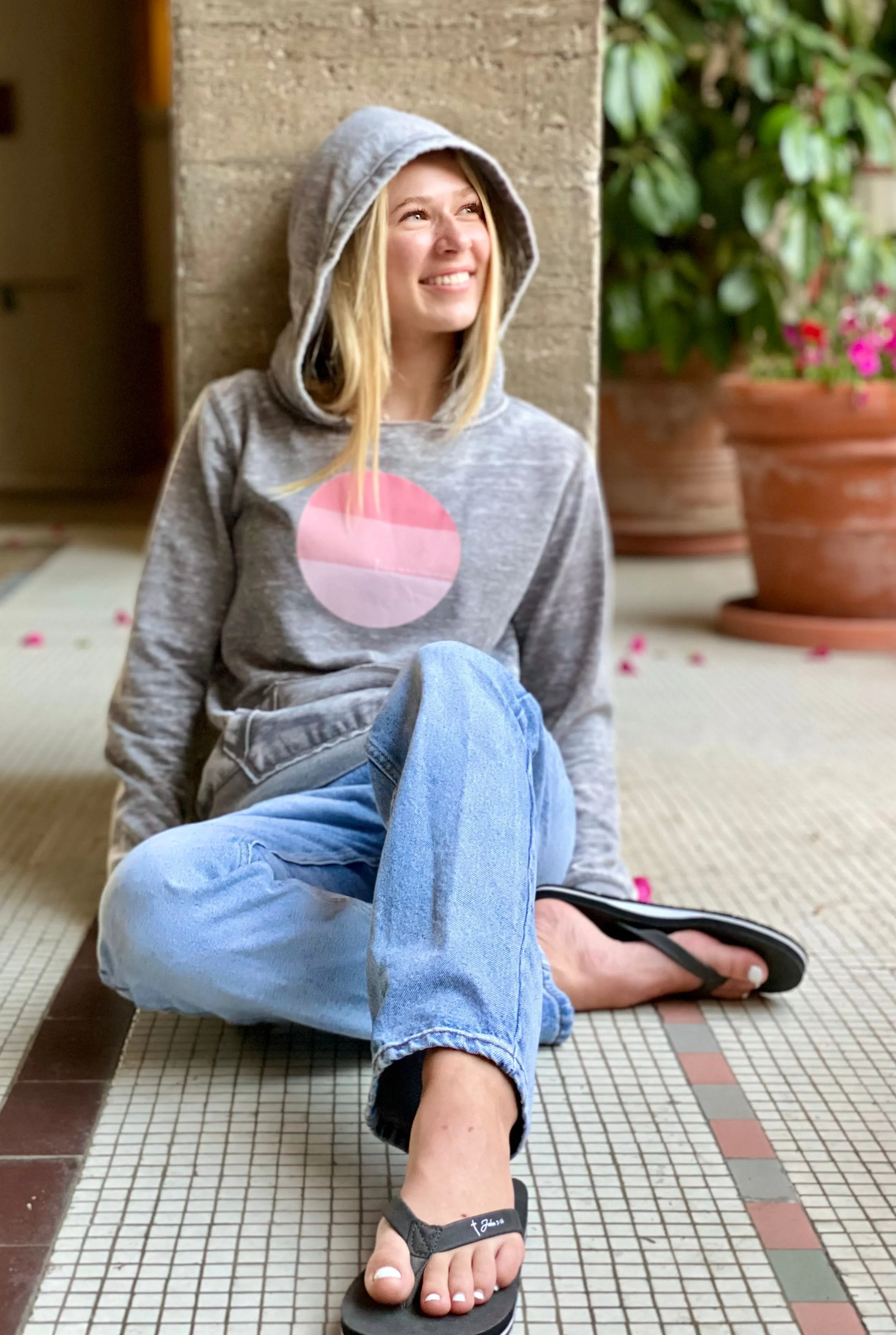 Women's Pink Colorblock Christian Hoodie